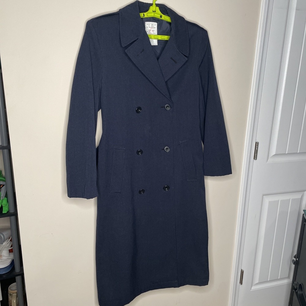 British RAF Royal Air Force Style Double Breasted All Ranks Raincoat Rain Coat